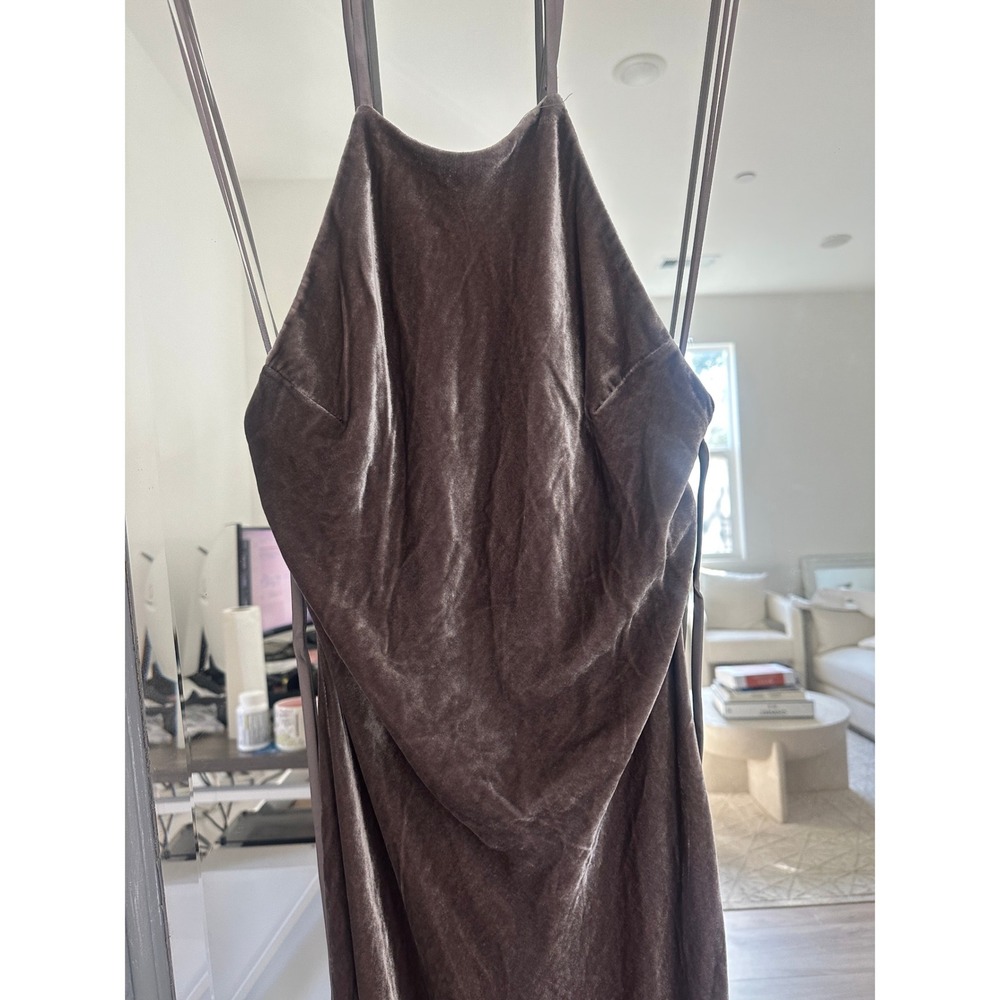 NWT Reformation Jeany Silk Blend Velvet Halter Maxi Dress Open Back Magnetic XS - Picture 6 of 9